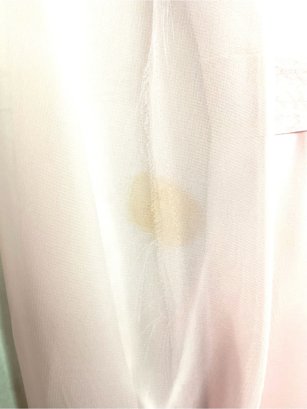 Elegant 1970s Pink Long-Sleeve Evening Dress with Sheer Yoke - Picture 7 of 15